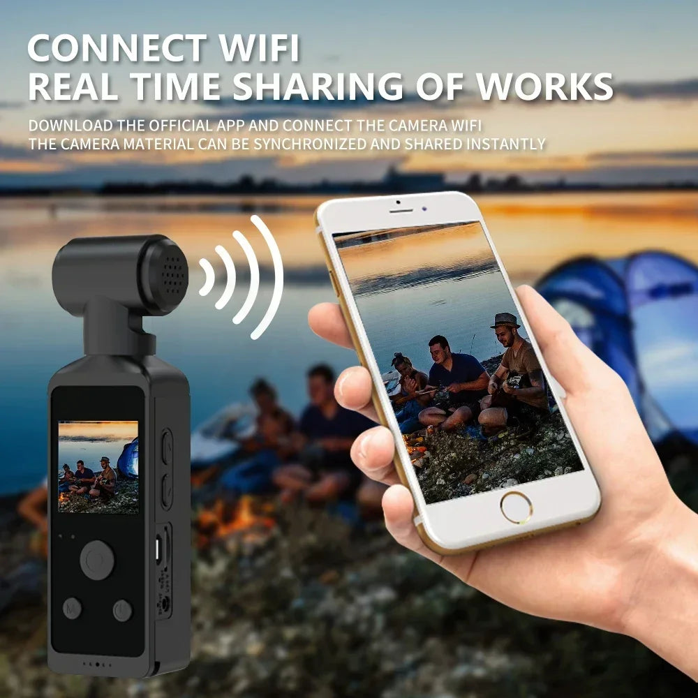 Mini Action Camera with 270° Rotatable Lens – Full HD Pocket Cam for Travel, Sports & Vlogging