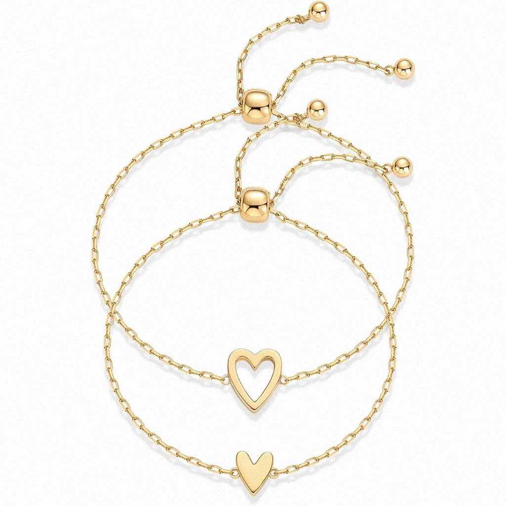 Matching Hearts Bracelet Set
