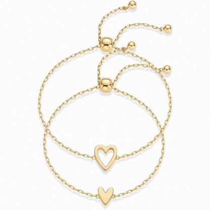 Matching Hearts Bracelet Set