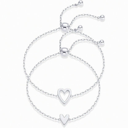 Matching Hearts Bracelet Set