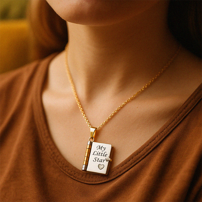 My Little Star Love Book Necklace - Daughter
