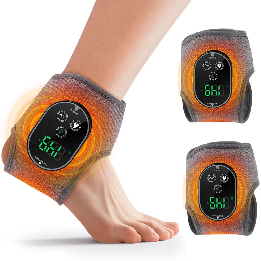 Electric Foot Massager Vibration Relaxation Ankle Massager Warm Hot Compress Ankle Brace Joint Sprain Support Ankle Protection