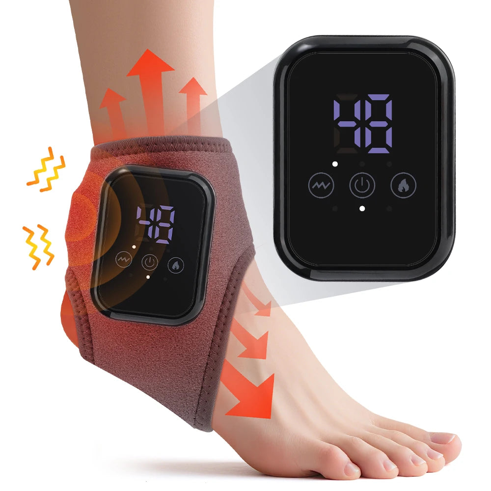 Electric Foot Massager Vibration Relaxation Ankle Massager Warm Hot Compress Ankle Brace Joint Sprain Support Ankle Protection