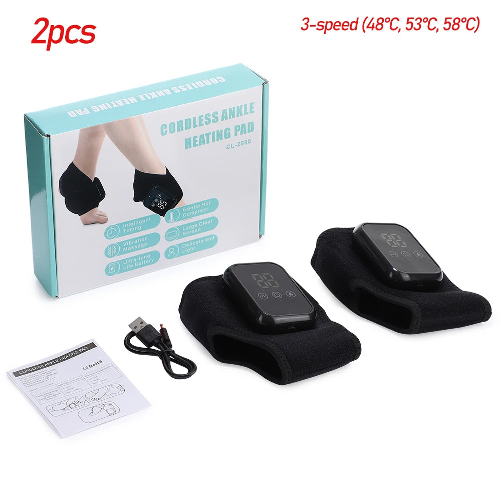 Electric Foot Massager Vibration Relaxation Ankle Massager Warm Hot Compress Ankle Brace Joint Sprain Support Ankle Protection