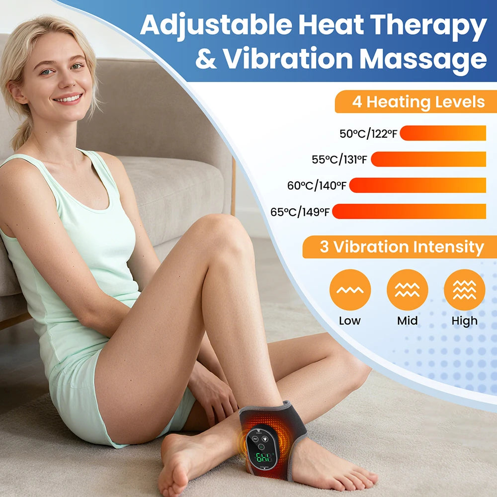 Electric Foot Massager Vibration Relaxation Ankle Massager Warm Hot Compress Ankle Brace Joint Sprain Support Ankle Protection