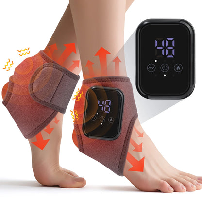 Electric Foot Massager Vibration Relaxation Ankle Massager Warm Hot Compress Ankle Brace Joint Sprain Support Ankle Protection