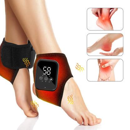 Electric Foot Massager Vibration Relaxation Ankle Massager Warm Hot Compress Ankle Brace Joint Sprain Support Ankle Protection