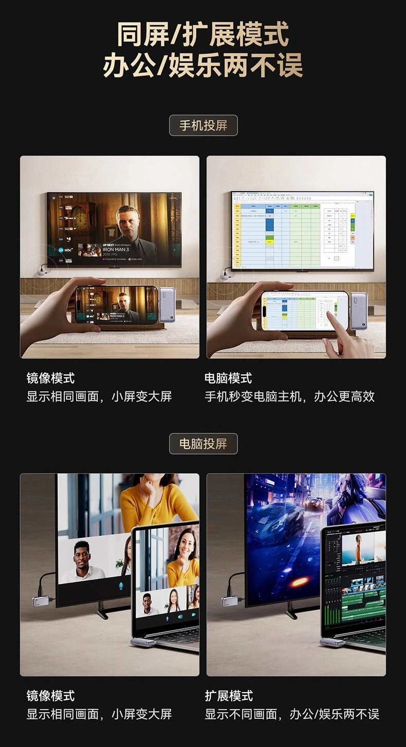 2025 Wireless HDMI Display Dongle, Point-to-Point Connection for Phone to TV, No Internet Required, Plug & Play