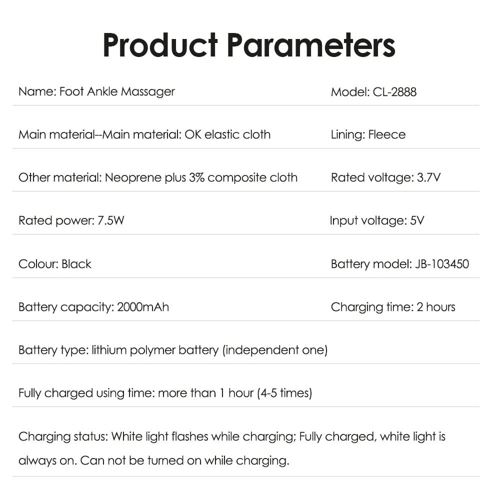 Electric Foot Massager Vibration Relaxation Ankle Massager Warm Hot Compress Ankle Brace Joint Sprain Support Ankle Protection