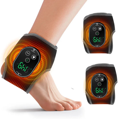 Electric Foot Massager Vibration Relaxation Ankle Massager Warm Hot Compress Ankle Brace Joint Sprain Support Ankle Protection