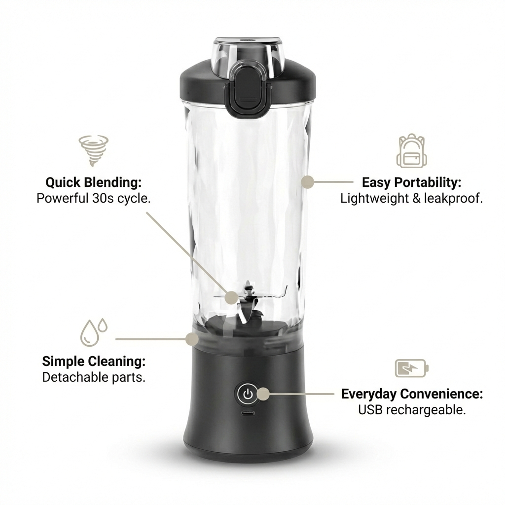 Black Portable Blender